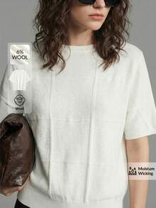 Ontre Wool Material 2026SS Women Sweaters Modern Urban Casual Fashion Business Casual Women's Office Wear Low-Key Old Money Style Effortless Temperament High-End Urban Commuting High-Quality Airport Women's Wear High-End Material Comfortable Yarn Soft & Skin-Friendly Fitted Versatile And Comfortable Wool Sweater For Fall And Winter