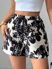 Elenzga Quần short satin nữ họa tiết hoa không đều, cạp chun co giãn, dáng rộng và tôn dáng, thích hợp cho đám cưới, tiệc tùng, các dịp trang trọng, hẹn hò, du lịch, mặc thường ngày, mùa xuân và mùa hè. - Nhiều màu - Xem 6