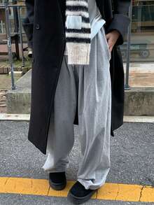 DAZY Women's Extra Loose Street Style Sweatpants With Elastic Waist & Drawstring,Women Joggers Fall - Light Grey - View 7