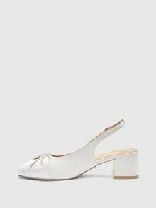 CUCCOO BIZCHIC Sepatu Flat Slip-On Hak Rendah Klasik Wanita, Hitam untuk Natal dan Musim Semi - Putih - View 10