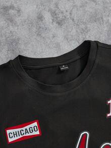 Manfinity ZONE917 男士修身套装：圆领短袖 T 恤和短裤，简约时尚，适合夏季 - 彩色 - 查看 5