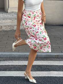 Cévolie Women's Casual Fruit Print A-Line Skirt, Summer - Multicolor - View 4