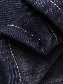 DAZY Women's Casual Washed Flared Jeans With Thermal Lining, Autumn/Winter - Blue - View 10