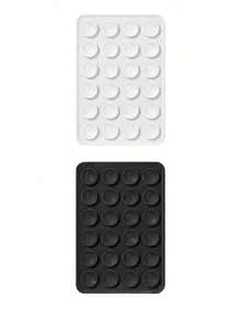 4pcs/2Pcs Square Phone Case Back Cover Silicone Suction Cup, 24 Holes, Strong Suction, Wall Mountable, Available In Pink, Blue, White, Black - Multicolor - View 10