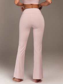Fluxe Women's Minimalist Elastic V-Waist Flared Leggings - Pink - View 2