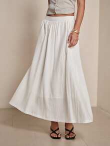 Modelyn Mid-Length Vintage French Style Niche Skirt - Beige - View 5
