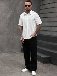 Manfinity CasualCool 男士衬衫 - 白色 - 查看 4