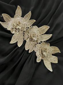 Rafferiza Bộ trang phục thanh lịch thường ngày dành cho nữ, áo cánh dơi viền ren hoa và quần ống đứng 2 món - màu đen - Xem 5