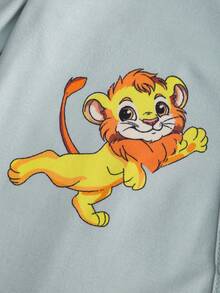 Newborn Baby Long Sleeve Jumpsuit Set, Cute Lion Cartoon Design, Soft & Comfortable Fabric, Suitable For Spring/Summer Wear - Multicolor - View 5