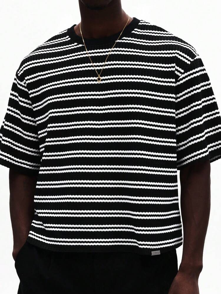Oversized Striped Crew Neck Tee