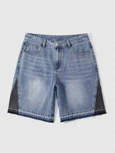 ROMWE MEN Street Life 男士撞色口袋休闲百搭牛仔短裤