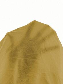 SHEIN Unity 女款休閒純色梭織面料上衣 芥黃色荷葉邊細節長版喇叭袖短版上衣 新款女裝 - 芥末黃 - 查看 4