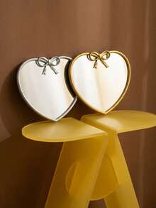 Joivida 1pc Heart-Shaped Butterfly Heart-Shaped Mirror, Student Dormitory Dressing Mirror, Heart-Shaped Small Gift Mirror, Suitable For Bedrooms, Living Rooms, Foyer And Bathroom, Ideal Valentine's Day Gift - Multicolor - View 2