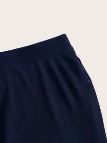 SHEIN EZwear 女士情人节爱心印花鱼尾黑色网纱半身裙 吊带裙 海军蓝半身裙 深蓝半身裙 美人鱼半身裙 飘逸半身裙 中长半身裙 女士半身裙 叠层半身裙 正式场合半身裙 铅笔裙 女士半身裙 - 藏蓝色 - 查看 3