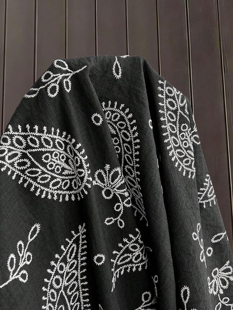 Plus Size Paisley Print Drawstring Waist Casual Pants Summer/Spring/Vacation Flower Summer Vacation Country Style For Women