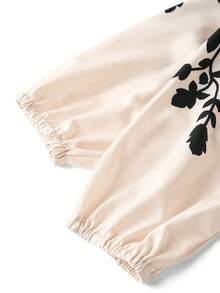 Ellevyn 女士印花拼接V领长袖优雅连体裤 - 彩色 - 查看 12