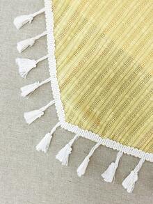 GlowEve Women's Elegant Casual Shell & Tassel Asymmetric Hem Short Sleeve T-Shirt - Baby Blue - View 6