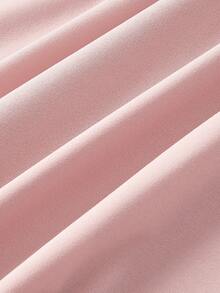 SHEIN MOD Đầm cúp ngực màu hồng họa tiết hoa 3D xếp ly, dáng xòe, không dây vai, dành cho nữ cỡ lớn, thích hợp cho sinh nhật, tiệc tùng, kỳ nghỉ lãng mạn. - Màu Hồng baby - Xem 4