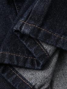 Dazy Tall Women Tall Size Lapel Cardigan With Belt Decor And Straight Leg Casual Denim Pants Set - Dark Wash - View 8