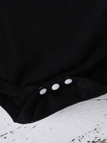 SHEIN Playful Pals Baby Boy Graphic Game Controller & Letter Print Short Sleeve Romper, Suitable For Spring/Summer - Black - View 4