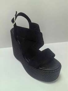 Sugerpunk Women's Thick Sole Sandals, Open Toe Platform Wedge Heels, Fashion Shoes - Black - View 16