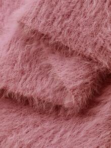 DAZY 3pcs/Set Faux Fur Robe, Camisole & Pants Women Pajama Set, Winter - Hot Pink - View 7