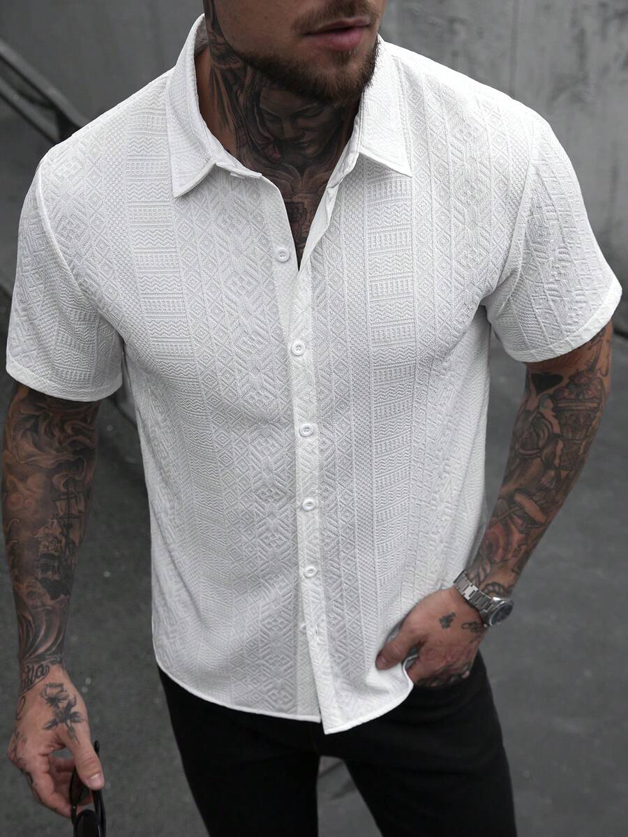 Manfinity CasualCool Men Shirts - White - View 1
