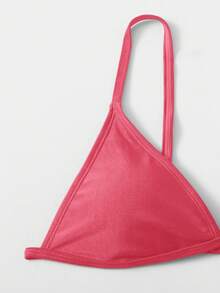 SHEIN Swim 纯色比基尼套装，适合海滩度假 - 西瓜粉 - 查看 3