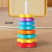 MINKOJA Spinning Stacking Toys For Toddlers, Sensory Montessori Toy For Girl Boy, Rainbow Ring Stacker Tower, Educational Learning Toy, Perfect Birthday Gifts For Children Over 3 Years Of Age - Multicolor - View 7