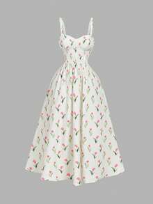 SHEIN MOD Váy maxi họa tiết hoa tulip vàng theo phong cách Victoria – Váy cổ điển lãng mạn mơ mộng, váy dự tiệc, váy dạ hội; Được chế tác tinh xảo, hoàn hảo cho kỳ nghỉ, hẹn hò, dã ngoại, tiệc tùng, dạ hội, lễ hội và sinh nhật; Lãng mạn và dễ thương - Nhiều màu - Xem 5