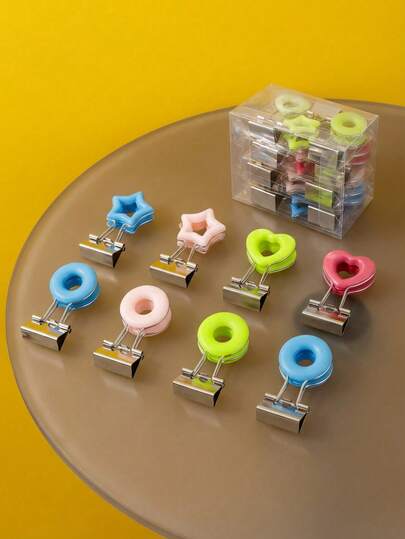 Joivida 3pcs/12pcs Of Metal Pattern Clips, Creative Candy-Colored Hollowed-Out Long-Tail Clips, 8-12mm Loose-Leaf Clips, Suitable For Desktop Organizers, File Archiving, Bookmarks, Markon Color Paper Clips For Office Stationery And Book Clasps, Suitable For Offices, Schools And Households. Back-To-School, School Supplies