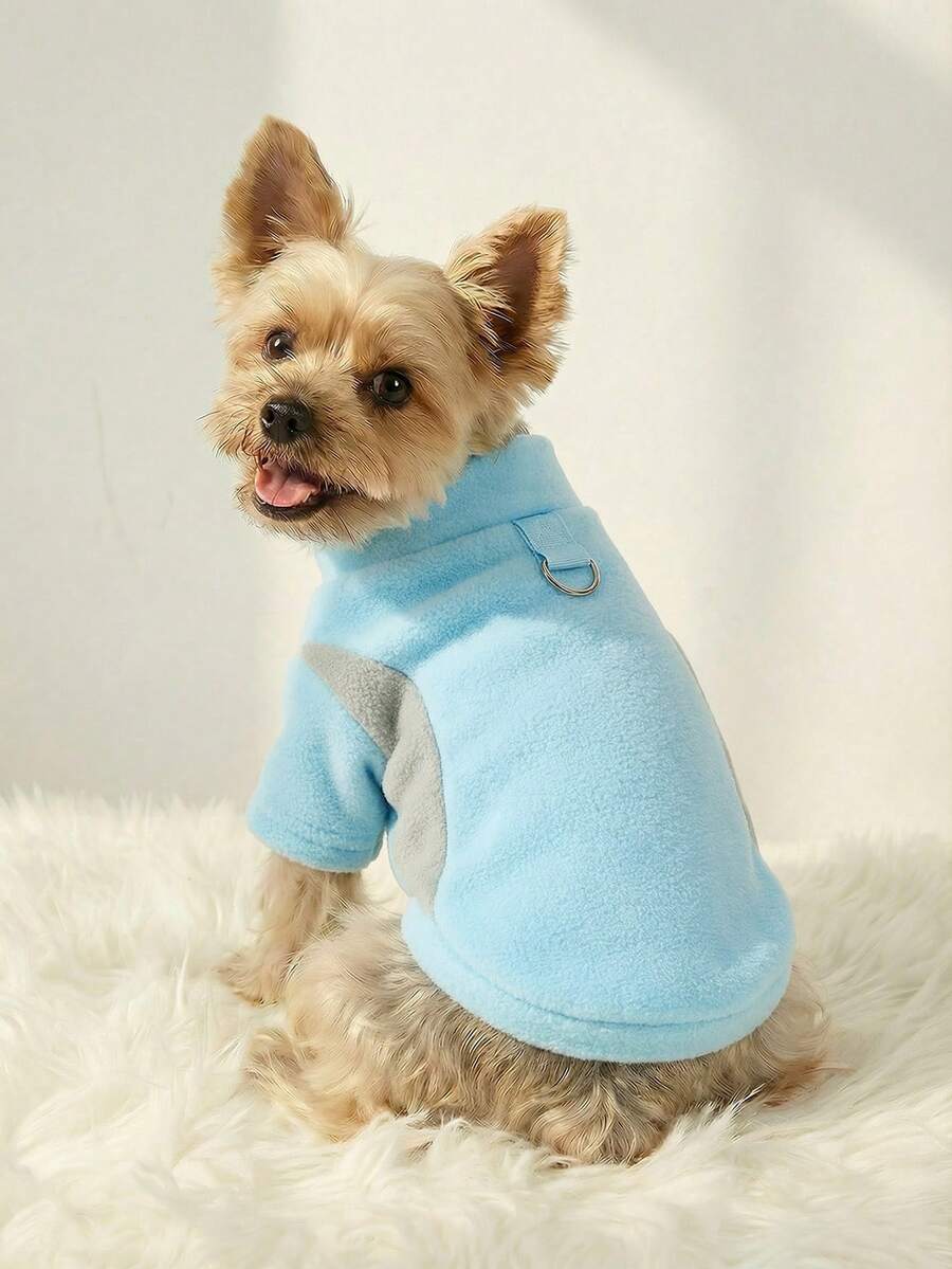 PETSIN 1件装宠物服装,加厚保暖内衬,防风透气,防静电,抗起球,弹力面料,易穿易洗,纯色经典设计,宠物衬衫打底衫,适合狗狗和猫咪穿着,适合圣诞节、宠物爱好者家庭聚会、日常散步、室内休闲、秋冬季宠物必备,舒适宠物外套,宠物服装,适合小型和中型宠物。 - 藍色 - 查看 1