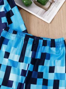 2pcs/Set Boys' Soft Comfortable Snug Fit Pajamas, Cute Plaid & Cartoon Print Long Sleeve Top And Pants, Casual Loungewear For Autumn/Winter - Multicolor - View 7