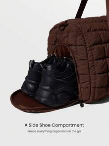 GLOWMODE 40L Maxi Water Resistant Adjustable Detachable Strap Side Sneaker Storage Zipper Pockets Quilted Hand Crossbody Duffel Gym Studio Travel Daily Casual