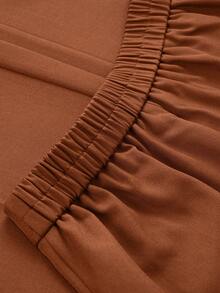 Franclia Women's Casual Commuter Short Sleeve Shirt And Pants 2 Pieces Set - Apricot - View 6