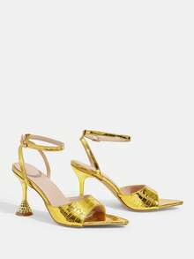 CUCCOO TILAWA 女士经典简约时尚高跟凉鞋 - 金色 - 查看 7