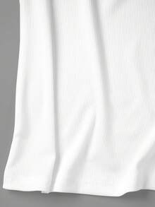 Manfinity Dauomo 男士纯色罗纹休闲百搭背心 - 白色 - 查看 8