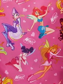 The Winx X SHEIN 可爱卡通图案印花旅行收纳袋，网状表面，分类收纳，多种尺寸可选，适合各种尺寸的包袋，非常适合短途旅行、长途旅行、日常家庭收纳等场景。 - 玫紅色 - 查看 6