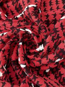 SHEIN Clasi Women's Elegant Plaid Blazer Jacket, Versatile Daily Wear Long Sleeve Blazer, Classic Checkered Jacket For Commuting, Autumn - Red - View 7