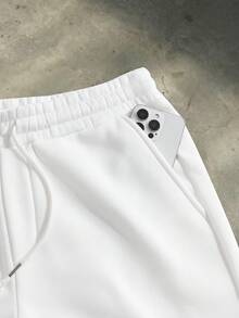 SWAVVY Men's Drawstring Waist Casual Versatile Daily Wear Shorts - Grey - View 7