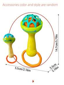 1PC Single Head Double Head Dinosaur Rattle Toy Baby Infant Teething Shaker Sensory Learning Toy Free Developmental Gift - Multicolor - View 4