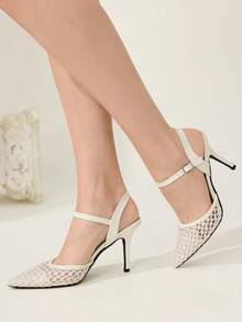 CUCCOO CHICEST Women Heeled Sandals Elegant Shoes Wedding Shoes - Beige - View 2