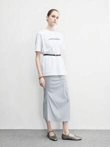 CUCCOO BIZCHIC 女士刺绣纽扣装饰方头平底乐福鞋 - 灰色 - 查看 6