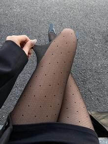 DAZY 女款修身純色內搭褲，秋冬校園風 - 黑色 - 查看 5