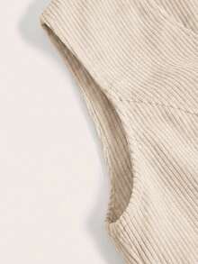 SHEIN EZwear Button Front Vest Blazer Without Tee In Fall/Winter - Apricot - View 3