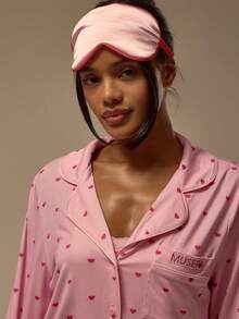 MUSERA Blindfold Set Contrast Colour Satin Elasticated Ruched Strap Eyemask Cute Girly Daily Accessory Sleep Valentines - Multicolor - View 1