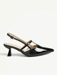 CUCCOO CHICEST Women's Pointed Toe Buckle Design Fashionable High Heels, Versatile For Daily Wear - Black - View 6