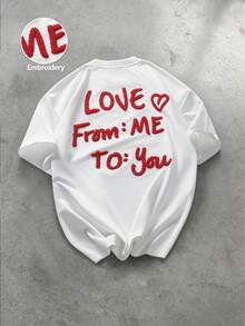 PAVTROS 男士字母印花圆领休闲百搭短袖T恤