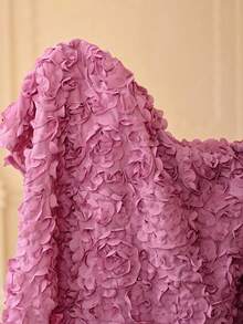 ZEYLAH V-Neck Floral Embroidered Fitted A-Line Dress, Spring/Summer - Violet Purple - View 8