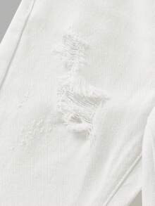 SHEIN 男童蓝色牛仔修身锥形裤 - 白色 - 查看 5